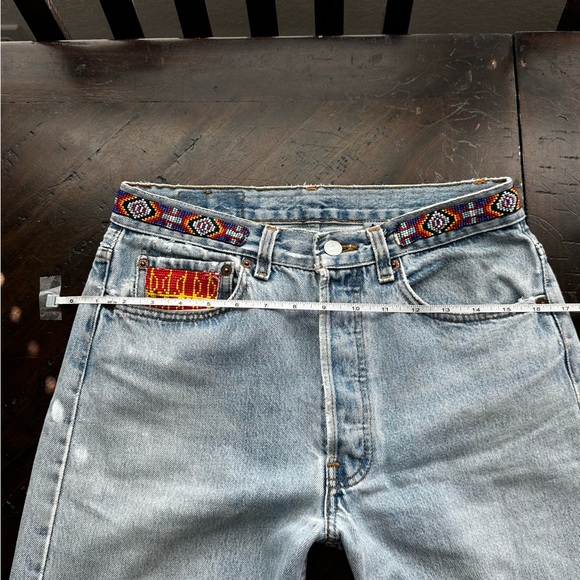 VINTAGE Buzz 18 Reworked Levi’s 501s - Beaded Embellished Jeans from the 90s - Picture 8 of 16
